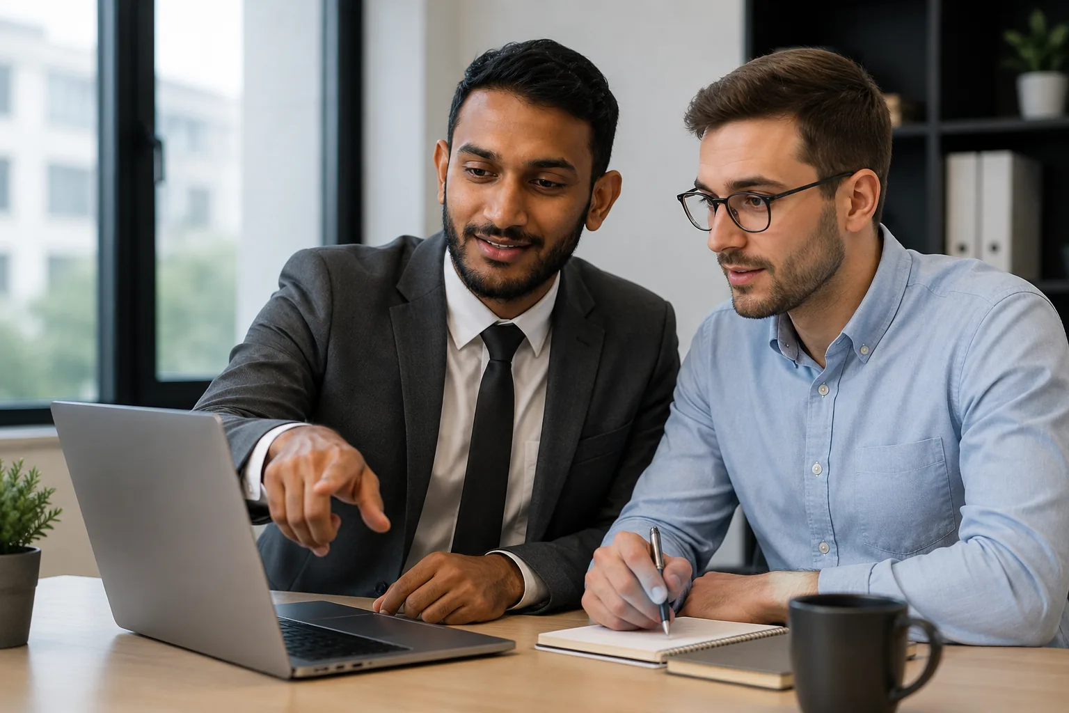 Un conseiller LPE Formation accompagne un participant devant un ordinateur
